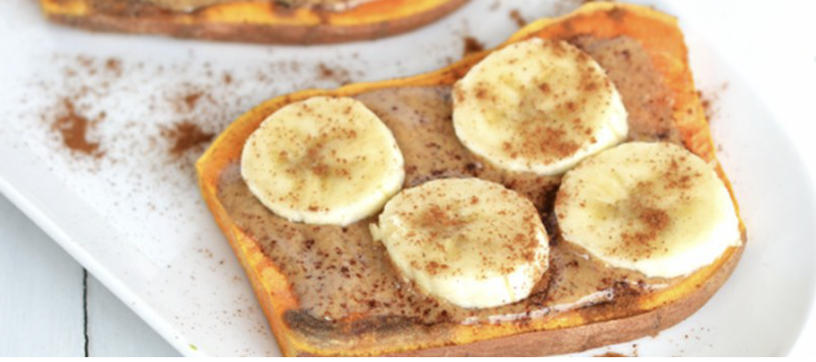 Sweet Potato Toast with Almond Butter &amp; Banana