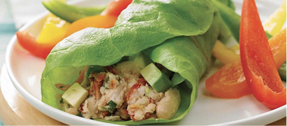 Avocado and Bean Lettuce Wrap