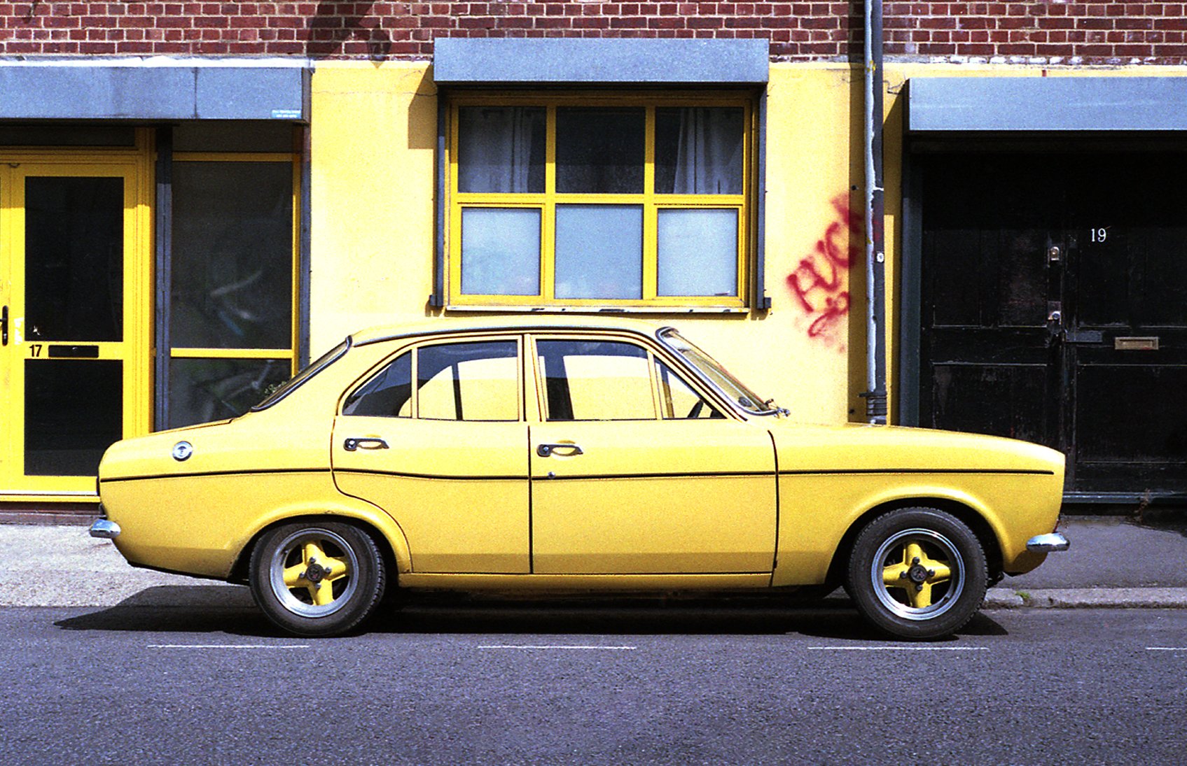  Yellow Ford Escort in London - UK 
