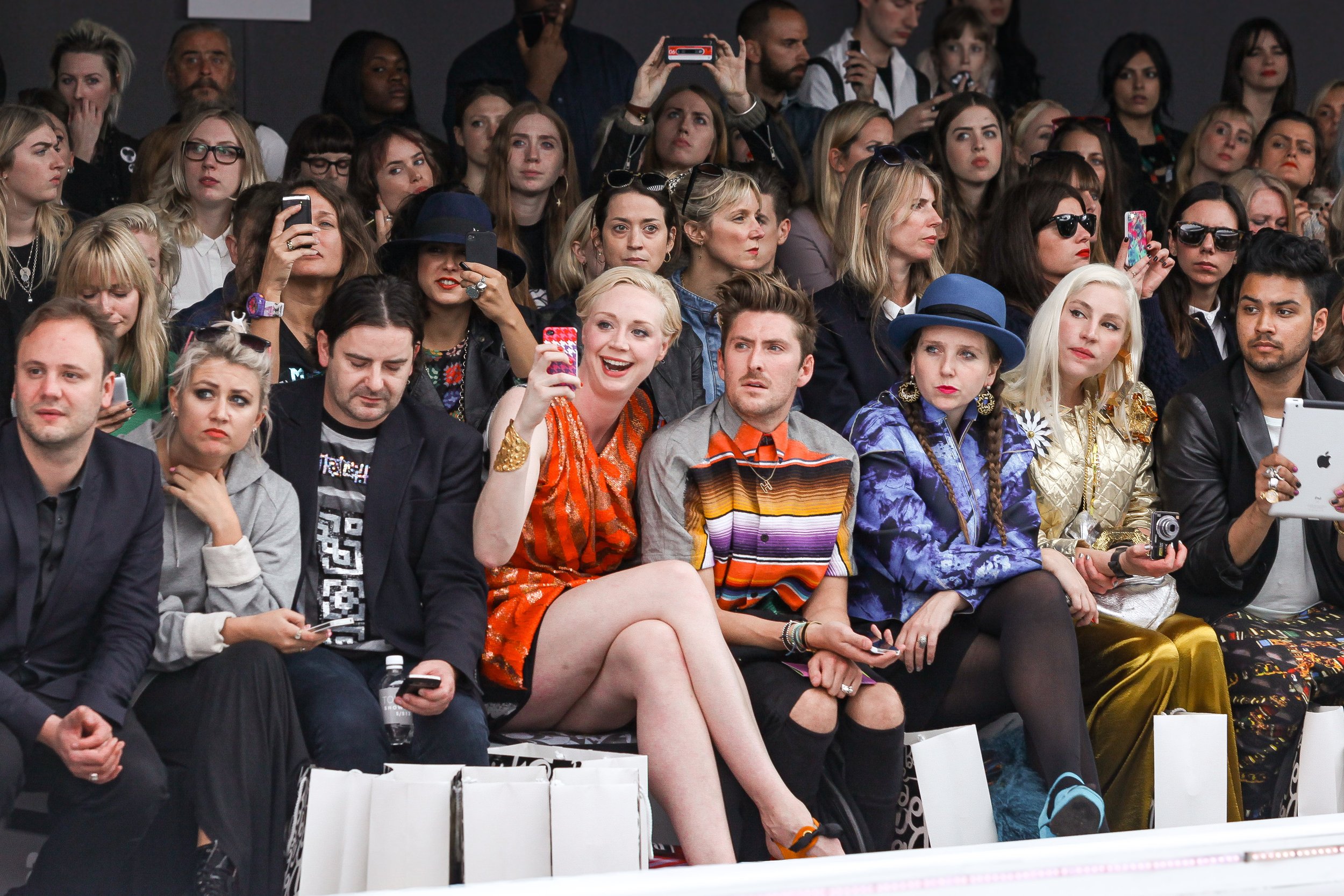 Gwendoline Christie and Henry Holland front row
