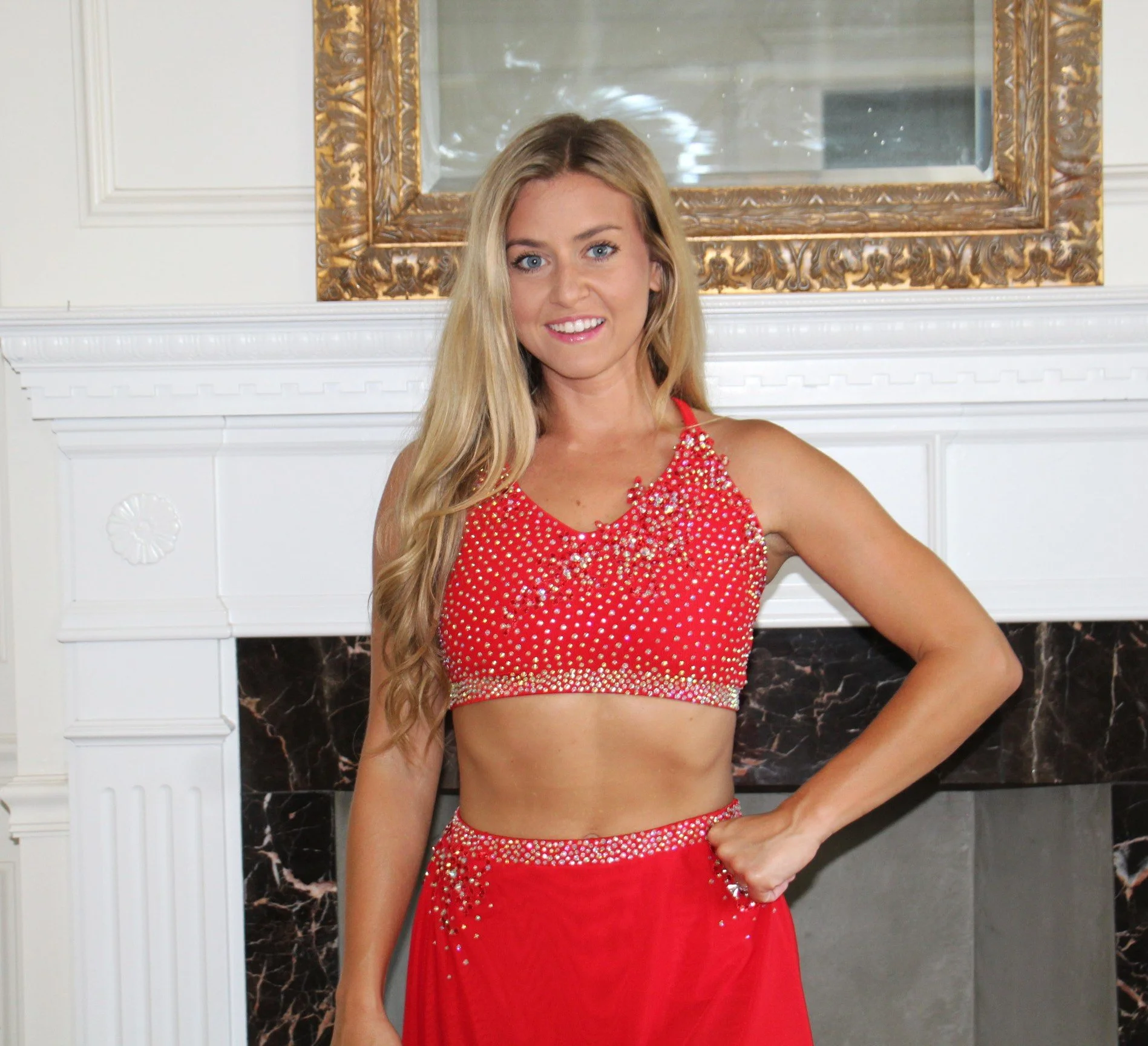 Red two piece front.JPG