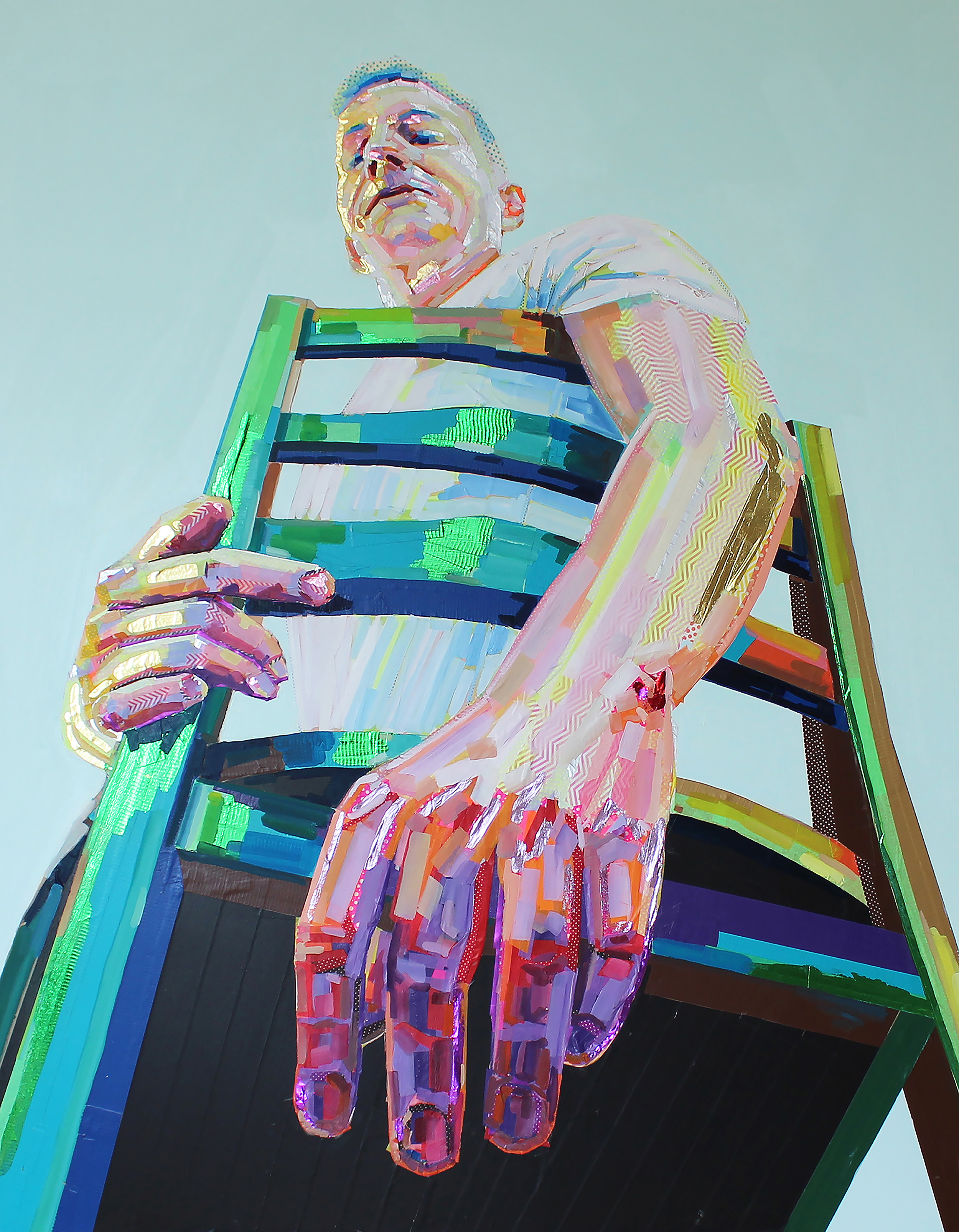 NATHAN WITH GREEN CHAIR. 60" X 48"