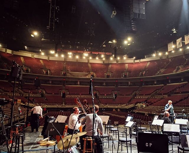 A couple more seats than usual for this concert with Andrea Bocelli and the Columbus Symphony ... #columbus #symphony #orchestra #brass #andreabocelli