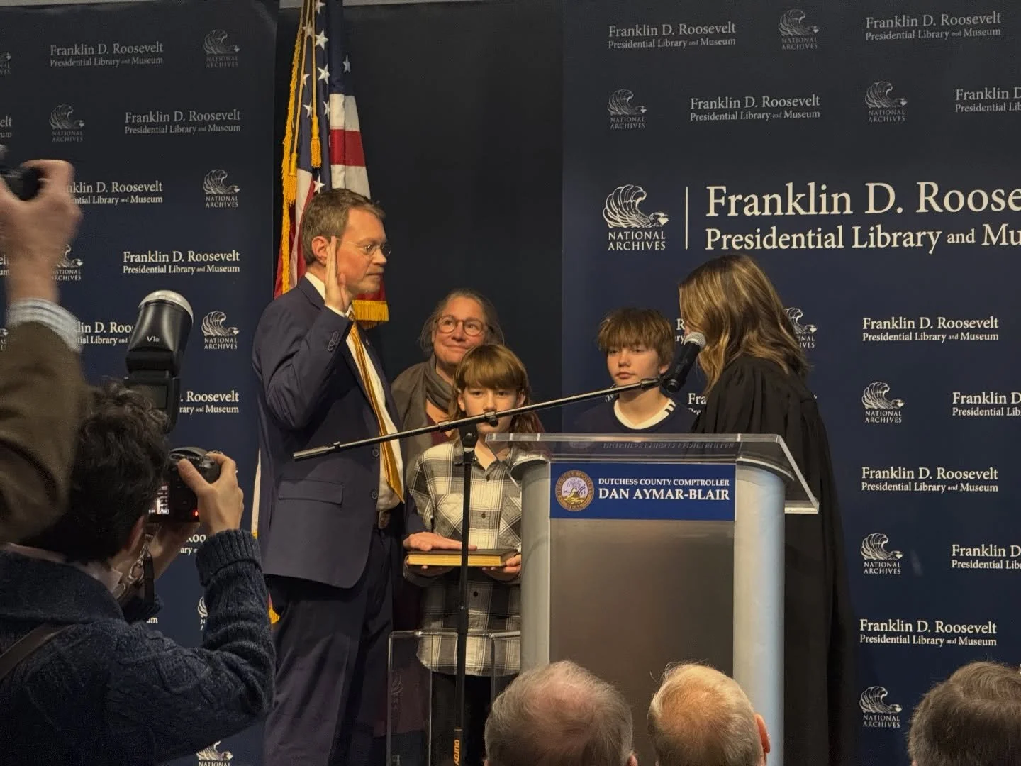 Congrats to Dan Aymar-Blair on his swearing-in as 8th Comptroller of Dutchess County. Dan has been doing a stellar job since his special election in 2024 and I know he&rsquo;ll continue to run a transparent and independent office that keeps the best 