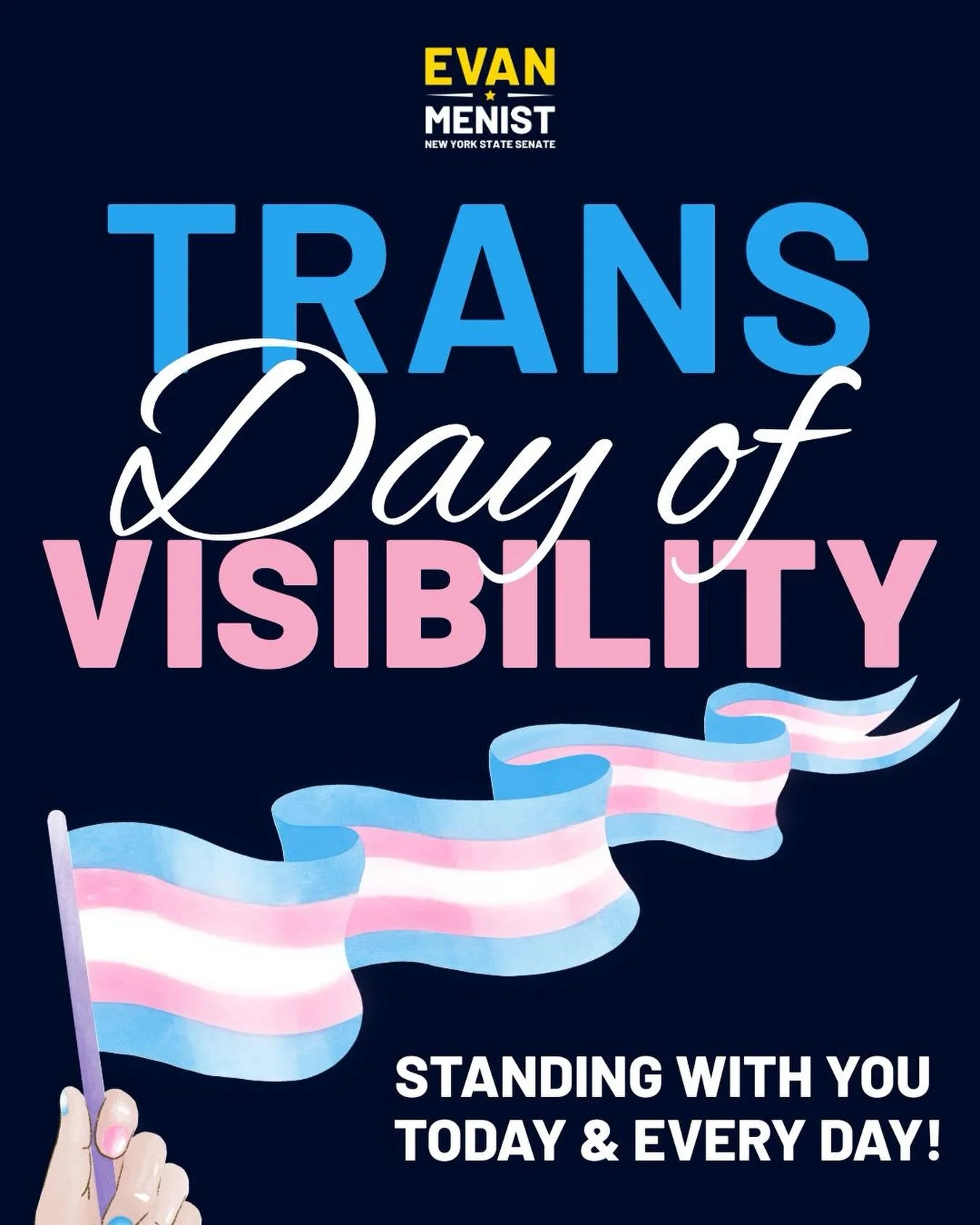 Standing with you today and every day! 🏳️&zwj;⚧️

#transgenderdayofvisibility