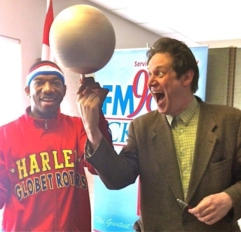 Rando with Bucket's Blake of the Harlem Globetrotters