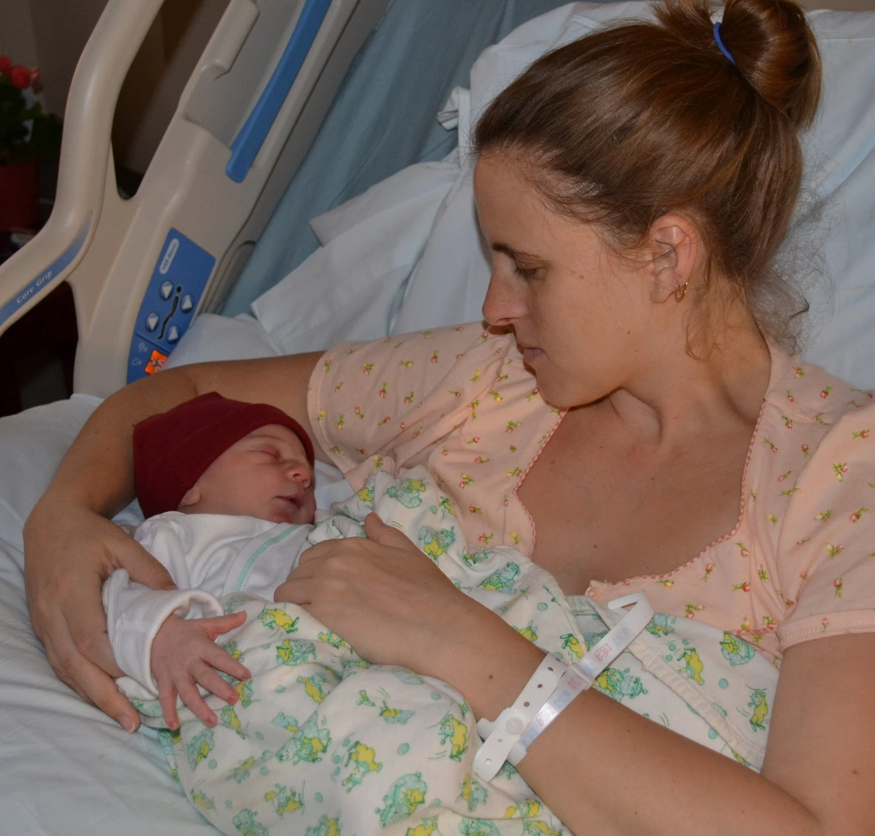 We spent one night at the hospital.