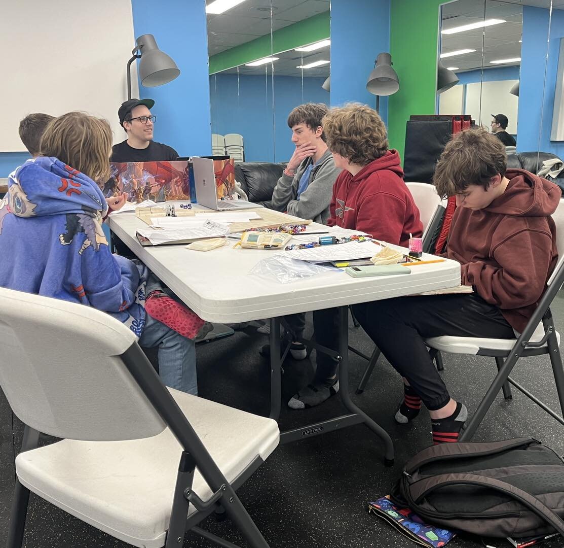 Grab a seat at the table! 

Upcoming adventures:
Spring Session: April 23 - June 11, 2024
Ages 12 - 18 / Tuesdays / 6:00pm - 8:00pm

Private 8 Week Session Bookings:
Available April 15, 2024 - June 30, 2024
Any age / Pick your date, time and location