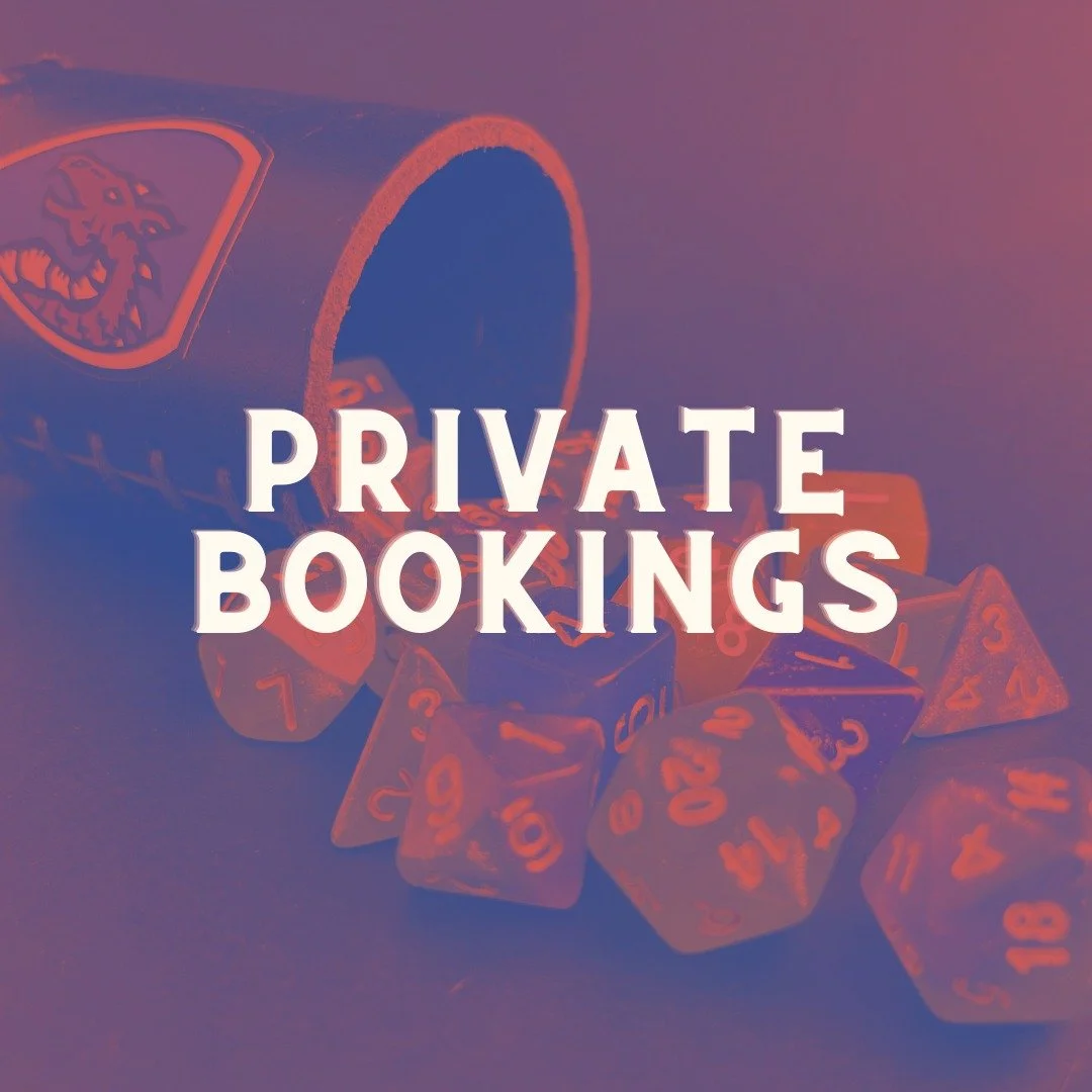 Grab 4-6 players and let us customize your own 8 week session, monthly booking, or quarterly-ish gathering. We are very beginner friendly and love playing with mixed aged groups of friends or family game nights. 

If you are a more experienced group,