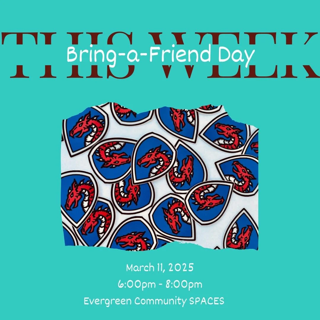 It's your last chance to register for our Bring-a-Friend Day on Tuesday! Ages 12 - 18 are invited to join us for a FREE intro session to the world of Dungeons &amp; Dragons! 

Register today! Link in bio!

 #trysomethingnew #bringafriend #dungeonsand