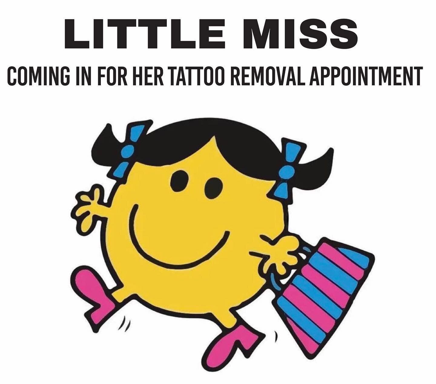Little Miss is at it again #tattooremoval #tattootuesday #littlemiss