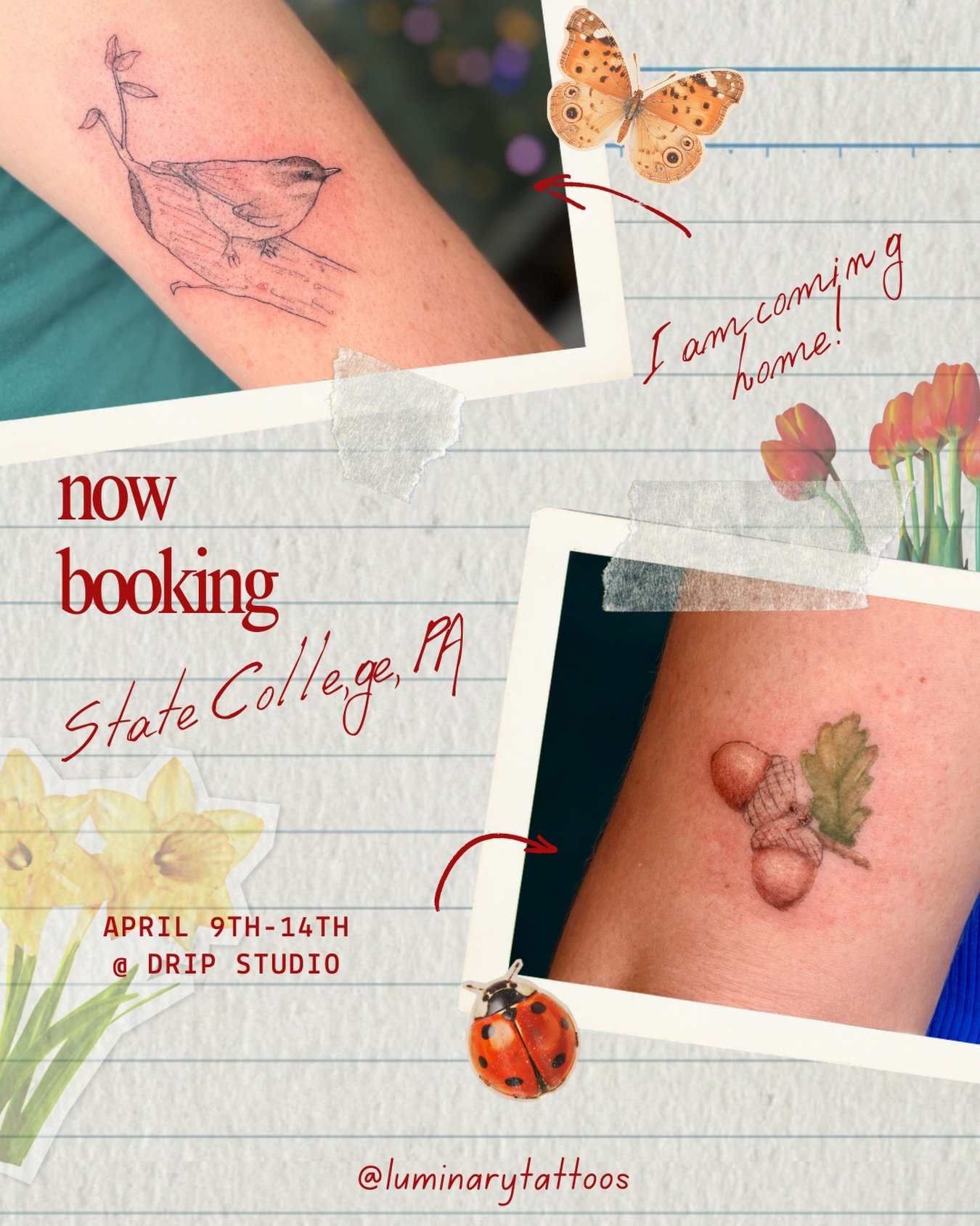 PA I CANT WAIT TO COME HOME! 

I will be tattooing @drip.tattoo April 9th-14th. I&rsquo;ll be taking submissions for both black&amp;grey and color pieces! Custom or flash, let&rsquo;s get you tatted! 🎨 

To submit a request; fill out the form in my 