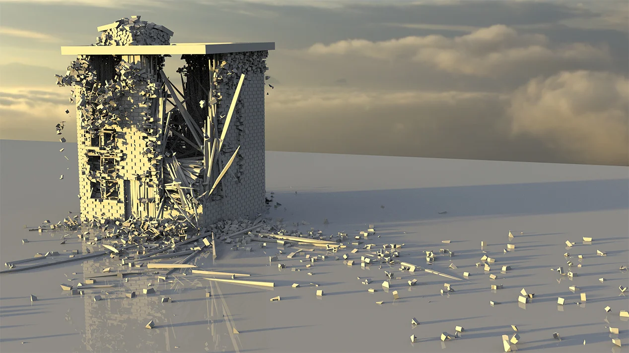 Architectural Destruction (Simulated in Houdini)