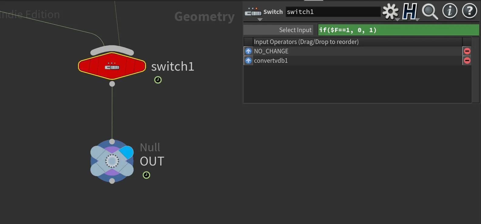 If condition in the Houdini Switch parameter to decide when to Start the Delayed Simulation