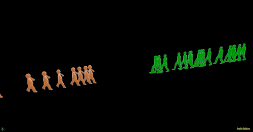 Crowds 2 Lines Walking Towards and Avoid.001.gif