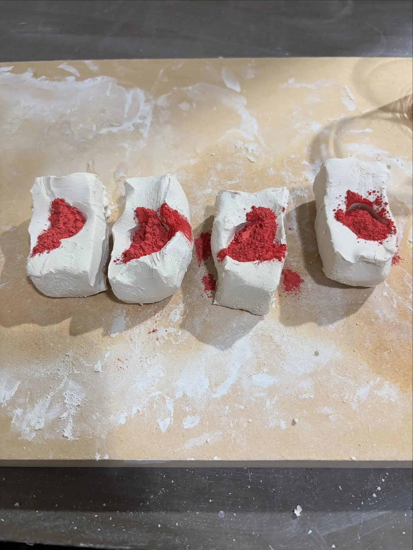 Here&rsquo;s a look at how the candy cane ornaments get made 🎄 

I&rsquo;m cleaning them up and stamping the bottoms today, they&rsquo;ll be heading for the bisque firing soon!

#StudioLife #ArtInProgress  #CreativeProcess #HandmadeOrnaments #Holida