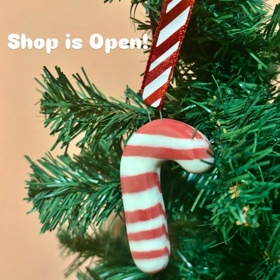 My website shop is now live! 

I have a limited quantity of candy cane ornaments, so if you&rsquo;ve been eyeing them now&rsquo;s the time to snag one for your tree.

I&rsquo;ll also have other items like our versatile triangle trinket dishes and col