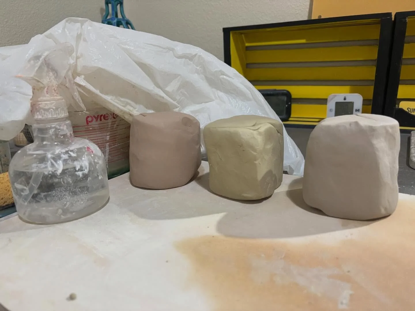 Colored clay mugs coming your way! We&rsquo;re going to have white, yellow, and orange swirls 🌀

#StudioLife #ArtInProgress  #CreativeProcess #Pottery #Ceramics#ArtisticJourney #heliotropism #sunflowerceramicstudio #texassunflower #ceramicist #texas