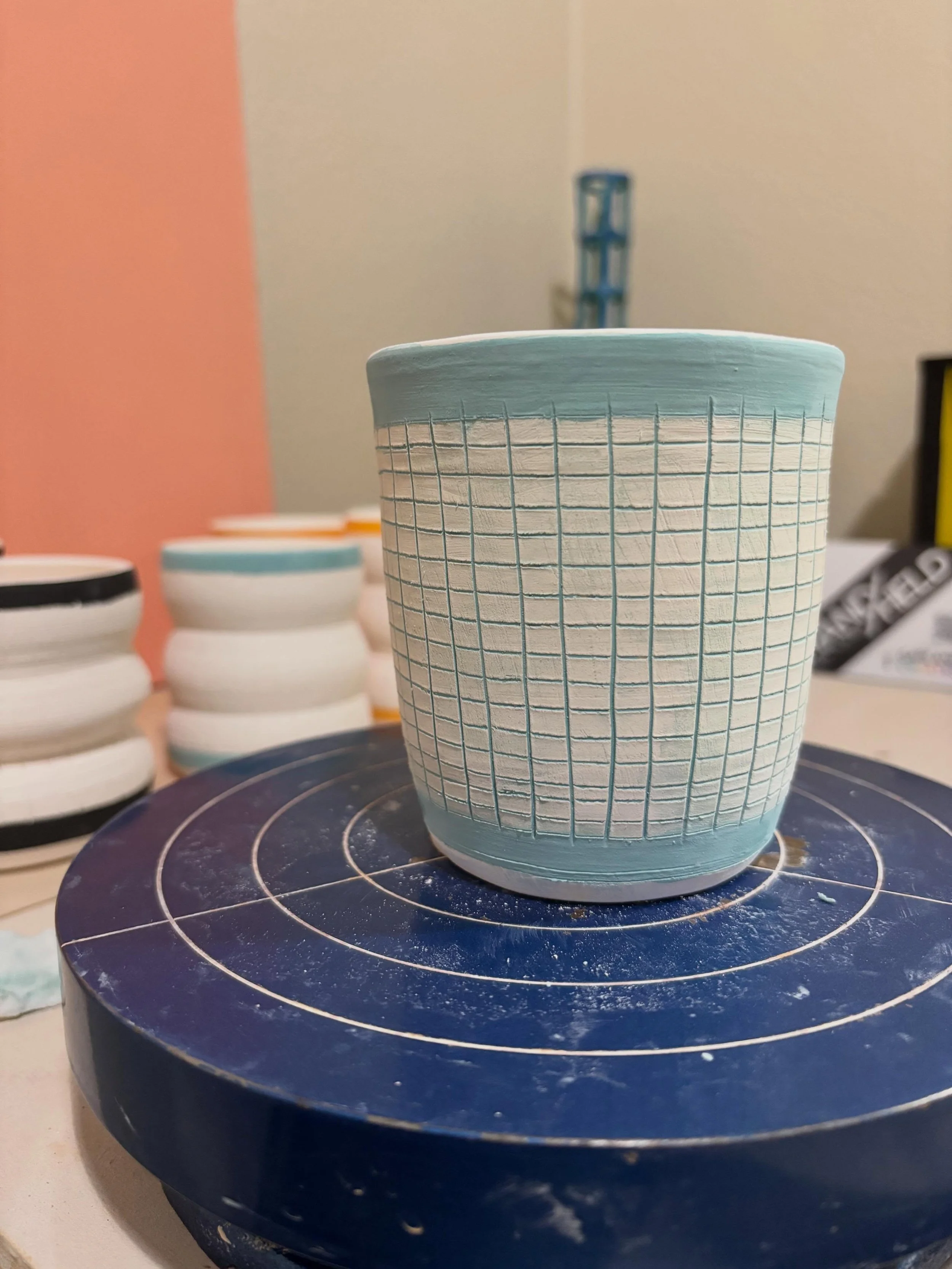 Grids are starting to come together today. Really happy with my decision to add a band of color on the top and bottom. Can&rsquo;t wait for these to turn out!