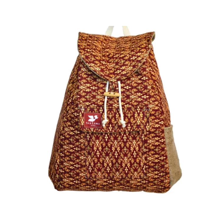 Orange Print Backpack