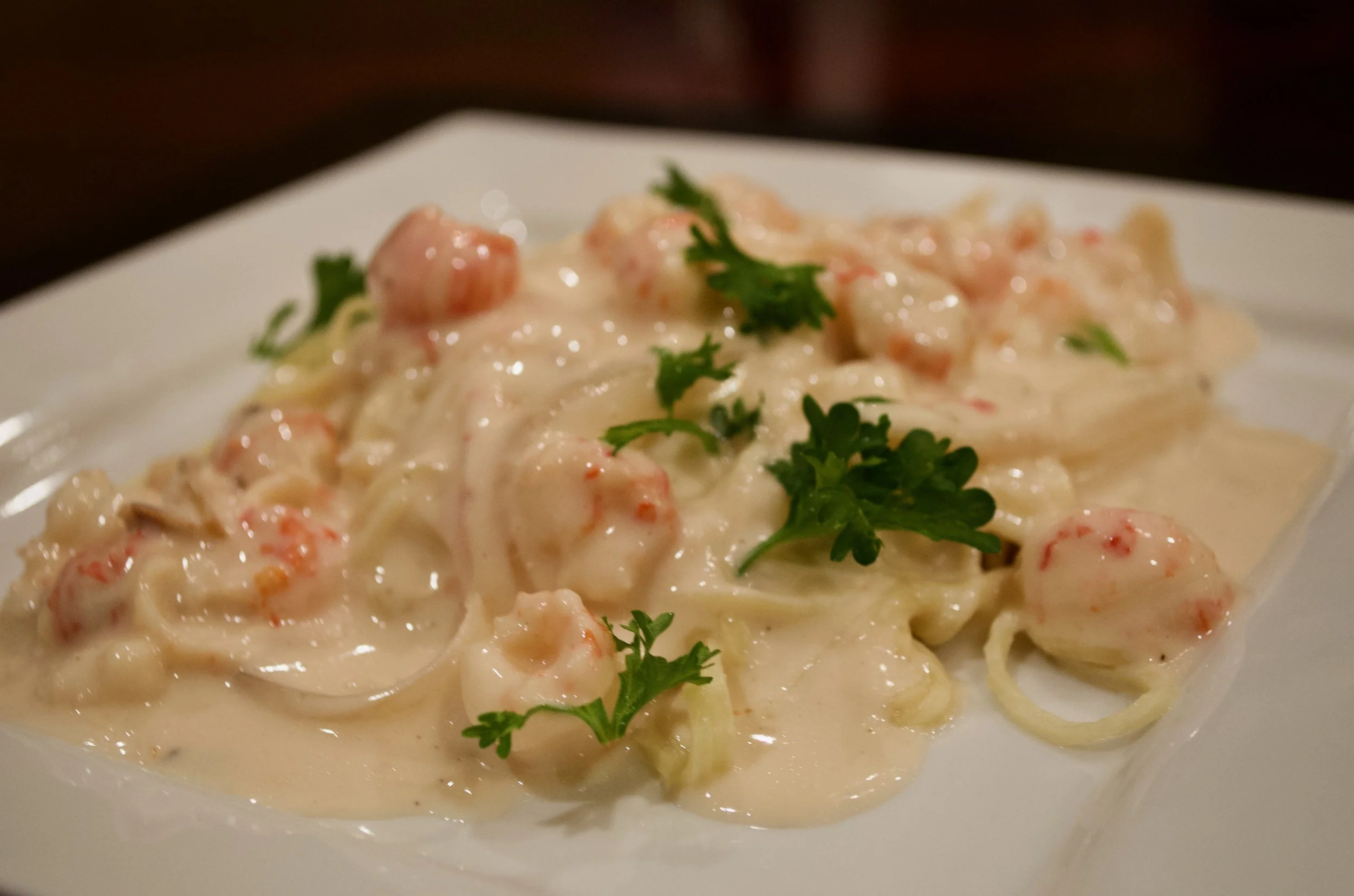 Langoustine or Chicken Alfredo