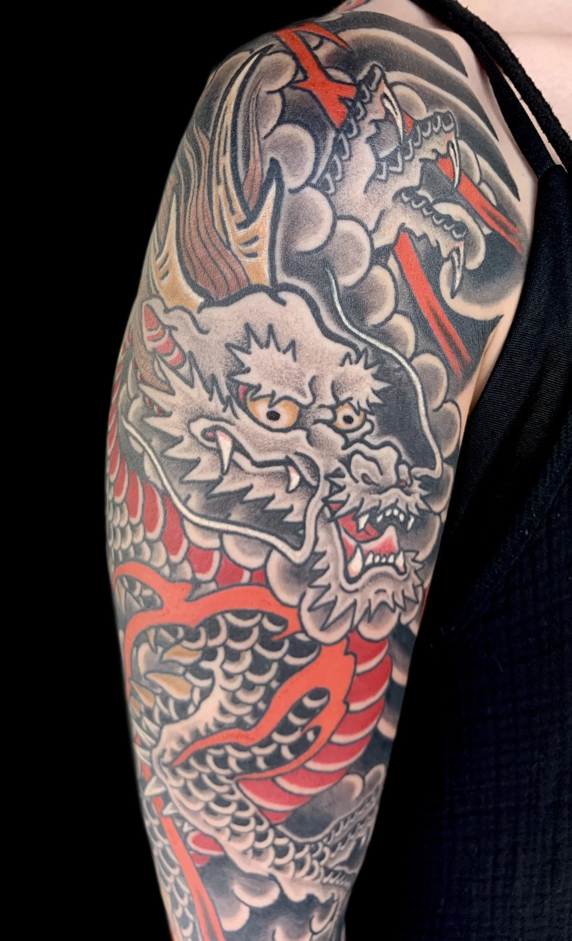 Dragon black and red head.JPG