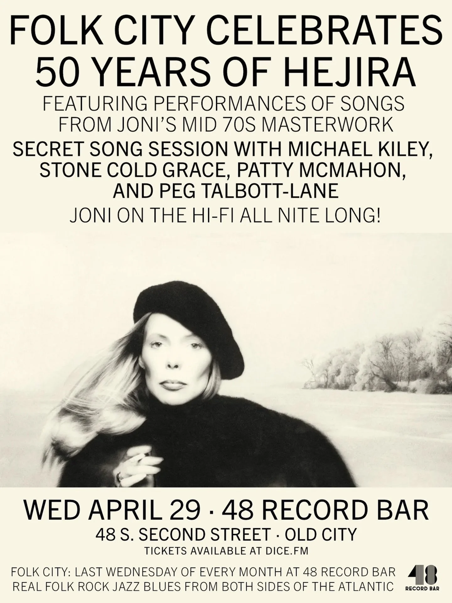 No regrets, coyote. Tickets available now via 🔗 in bio. 

About Folk City at 48 Record Bar: Hosted by acclaimed singer-songwriter John Train, Folk City is 48RB&rsquo;s monthly excursion into folk, blues and roots music from both sides of the Atlanti