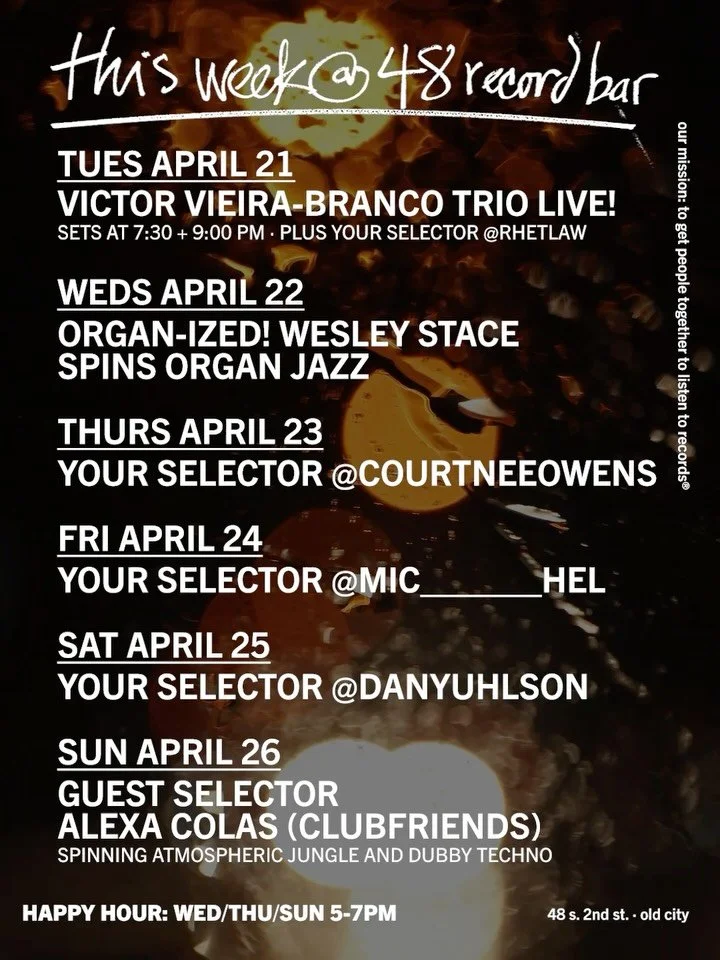 Things to know this week!

1. No cover, no reservations, all good vibes all week long.

2. We are exceptionally excited to be hosting @clubfriendsradioandrecords on Sunday night for the first time ever! More on this in our next post.

3. If you like 