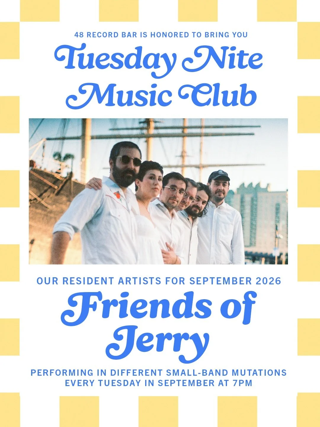 TO OUR FELLOW PHILADELPHIANS! As we continue to embark on the wild and wooly sonic journey that is Tuesday Nite Music Club, we know this much: To have&nbsp;@friendsofjerry&nbsp;land here at 48 Record Bar for a month of experimentation is both an abso