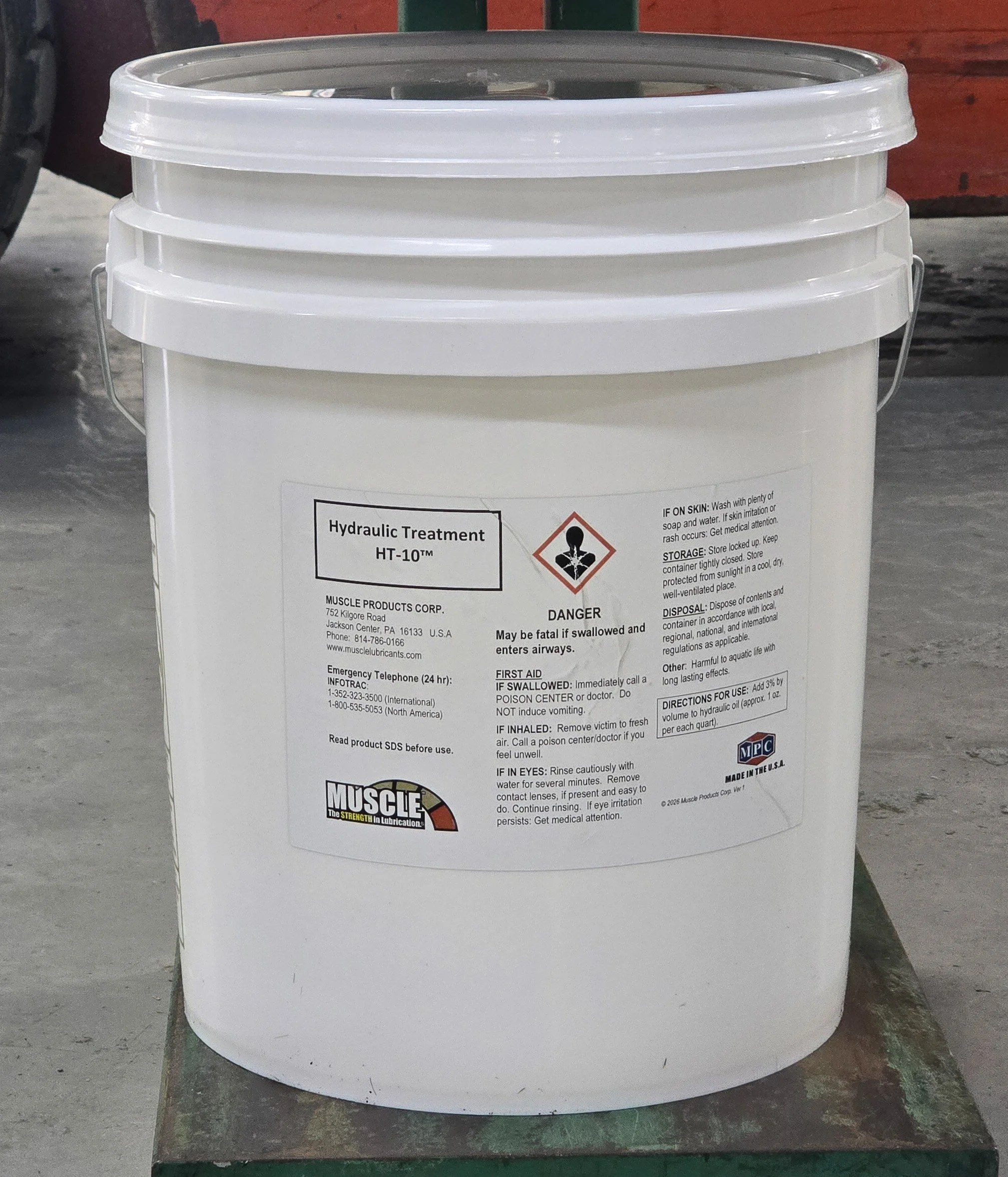 Muscle Hydraulic Treatment HT-10 white plastic pail