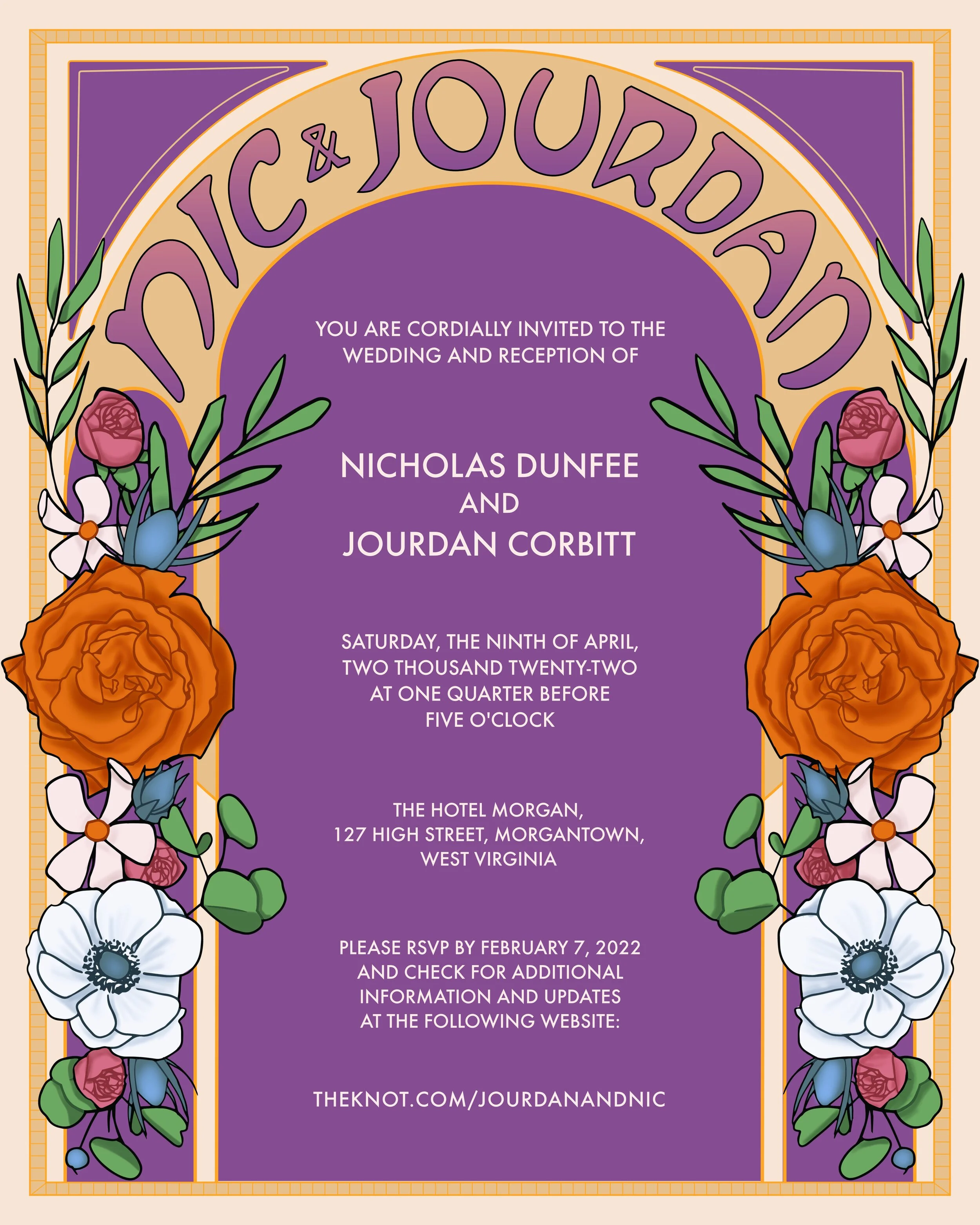 Nic &amp; Jourdan Invitation - Back