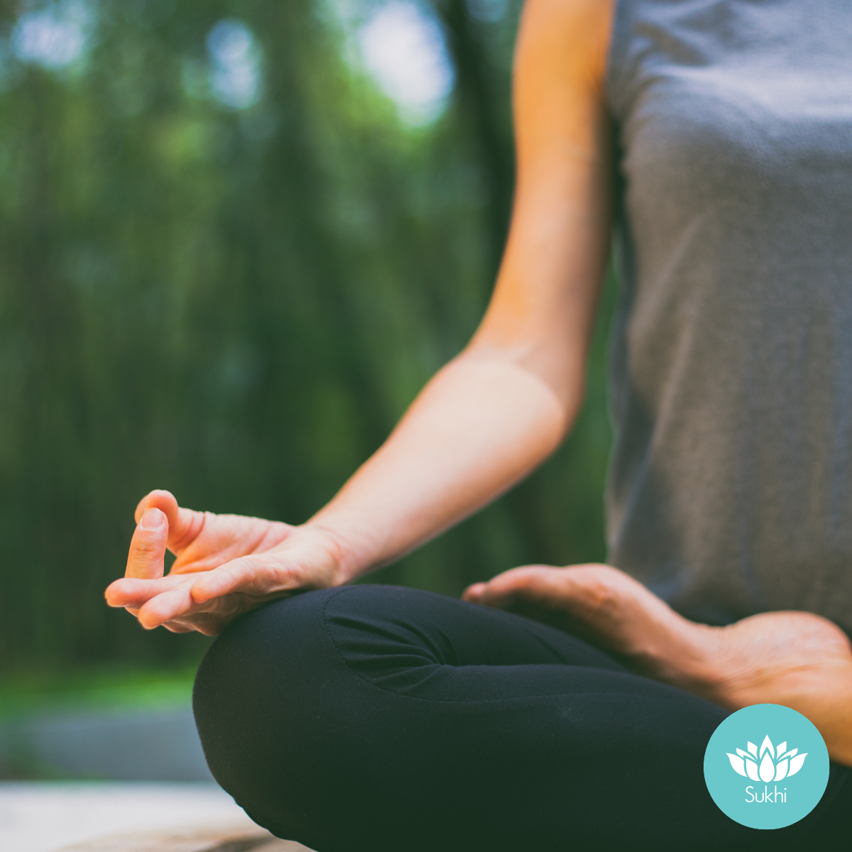 A woman meditating
