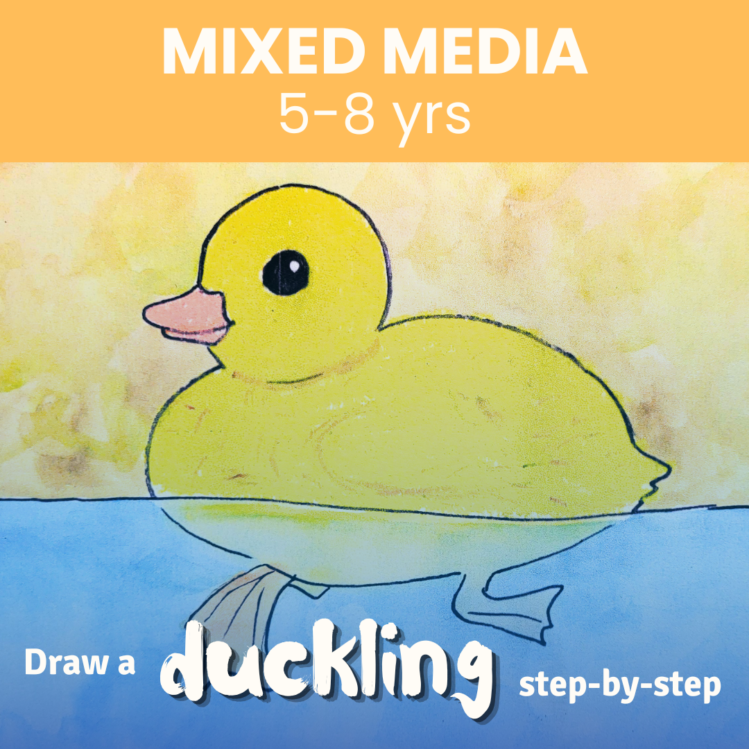 Trial class Mixed Media 5-7yrs: Draw a duckling step-by-step