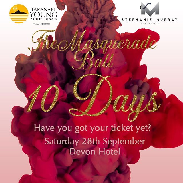 It’s officially 10 days until the ball! We need final numbers by THIS SUNDAY. Don’t miss out on what is going to be an incredible night ✨ Link in our bio for tickets
-
-
-
#taranakiyoungprofessionals #typ #taranaki #stephaniemurraymortgages #smm #typball #typball2019
