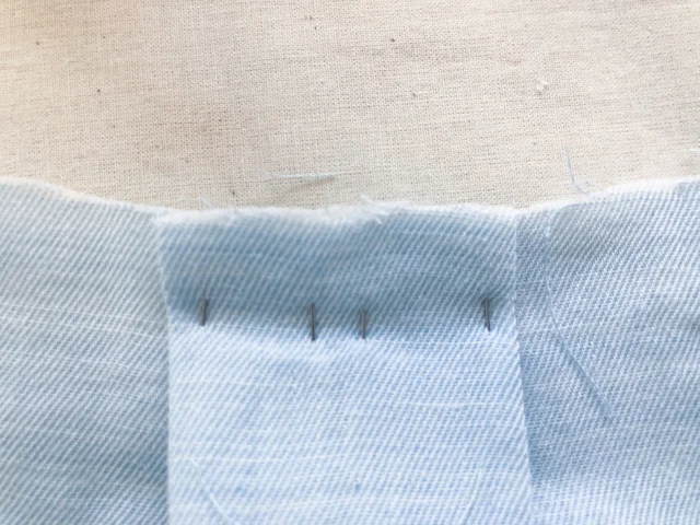 Inverted box pleat on the wrong side