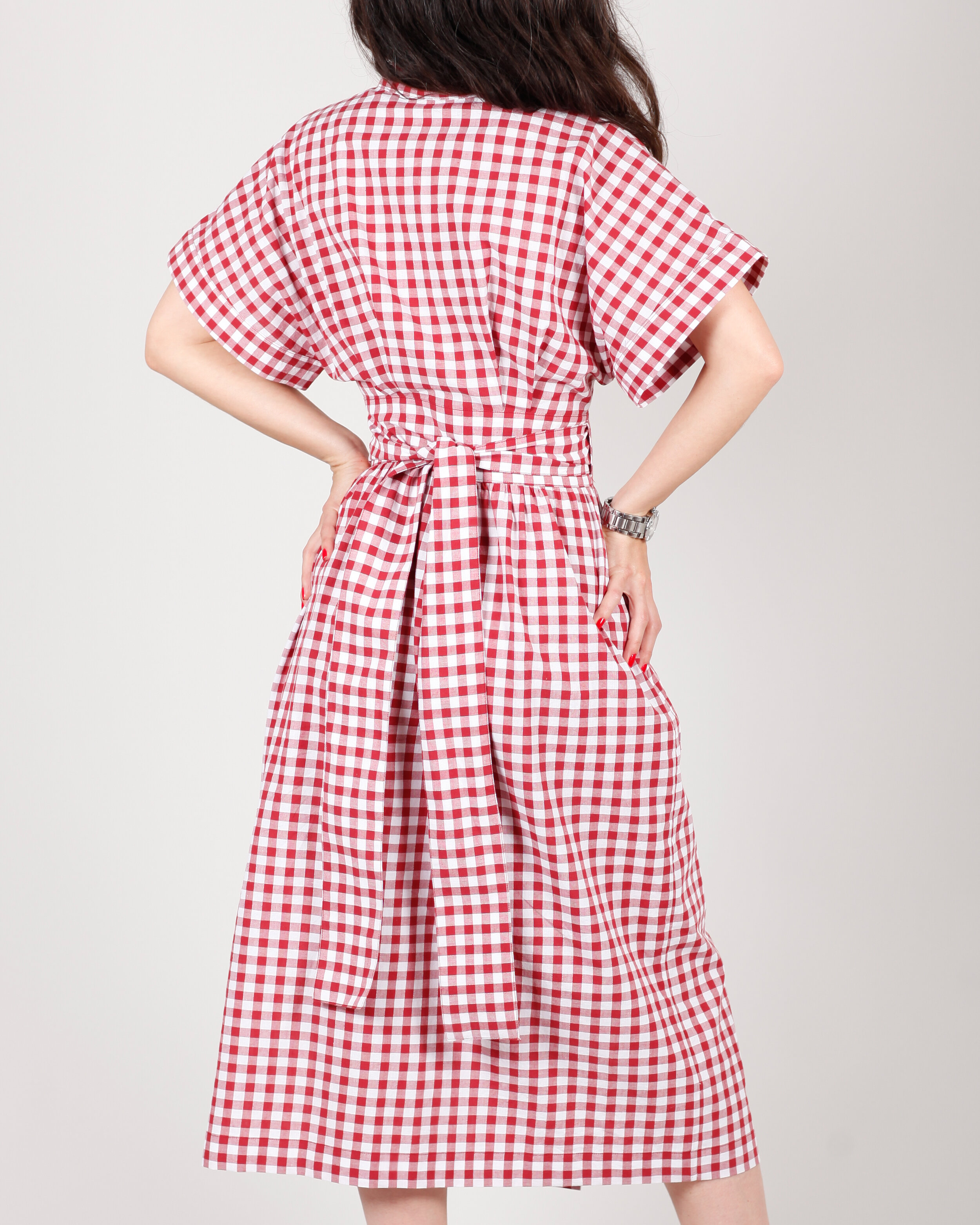 **FREE POST** UK only Large Pockets Button Thro Overall in a Gingham Pattern 