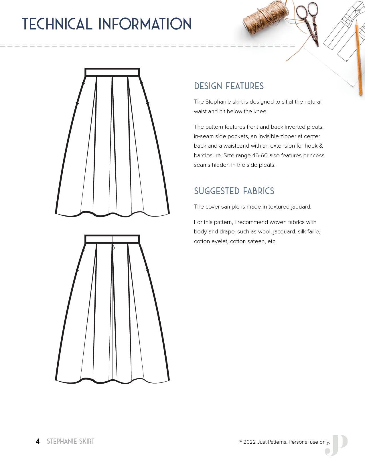 Stephanie Skirt - PDF Sewing Pattern — Just Patterns