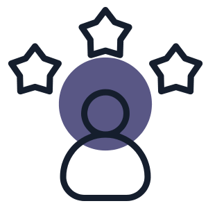 Icon of a person with three stars above