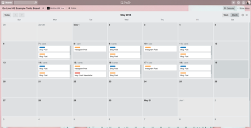 How To Use Trello To Create A Content Calendar Golive Squarespace Website Templates