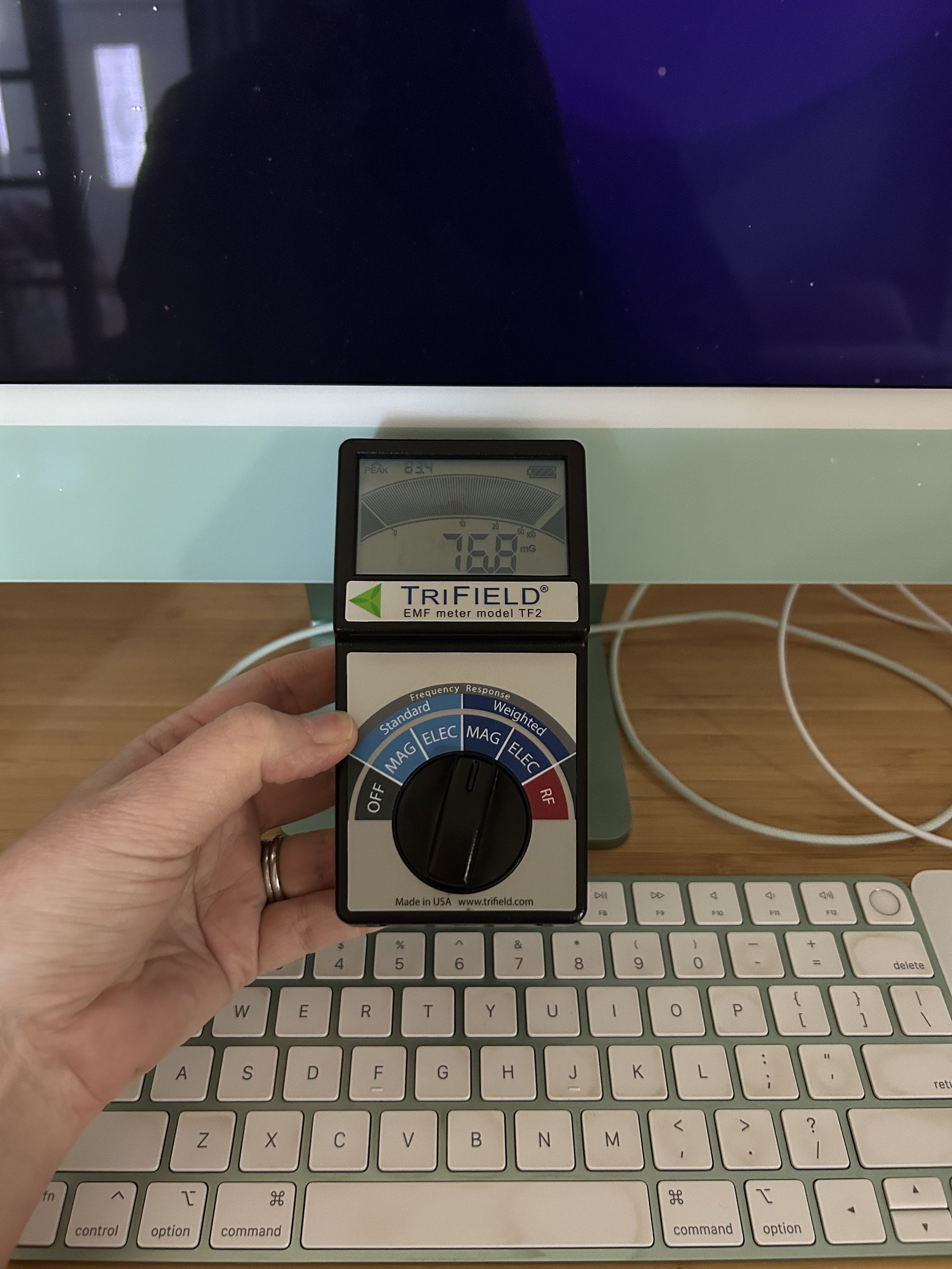 Comparison - Apple Mac Weighted EMF - 76.8 mG