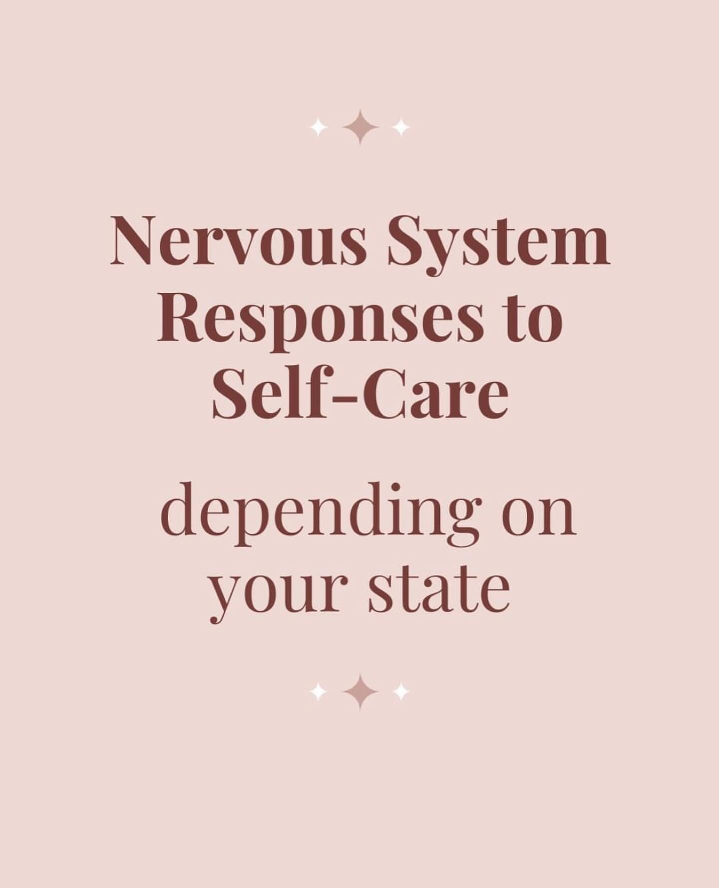 Resisting self care? [I mean that in the nervous system honouring self care.. whatever that looks like to you]. 

Which state do you sit in when it comes to self care?
And did you realise that depending on the task at hand
- ie self-care, vs care for