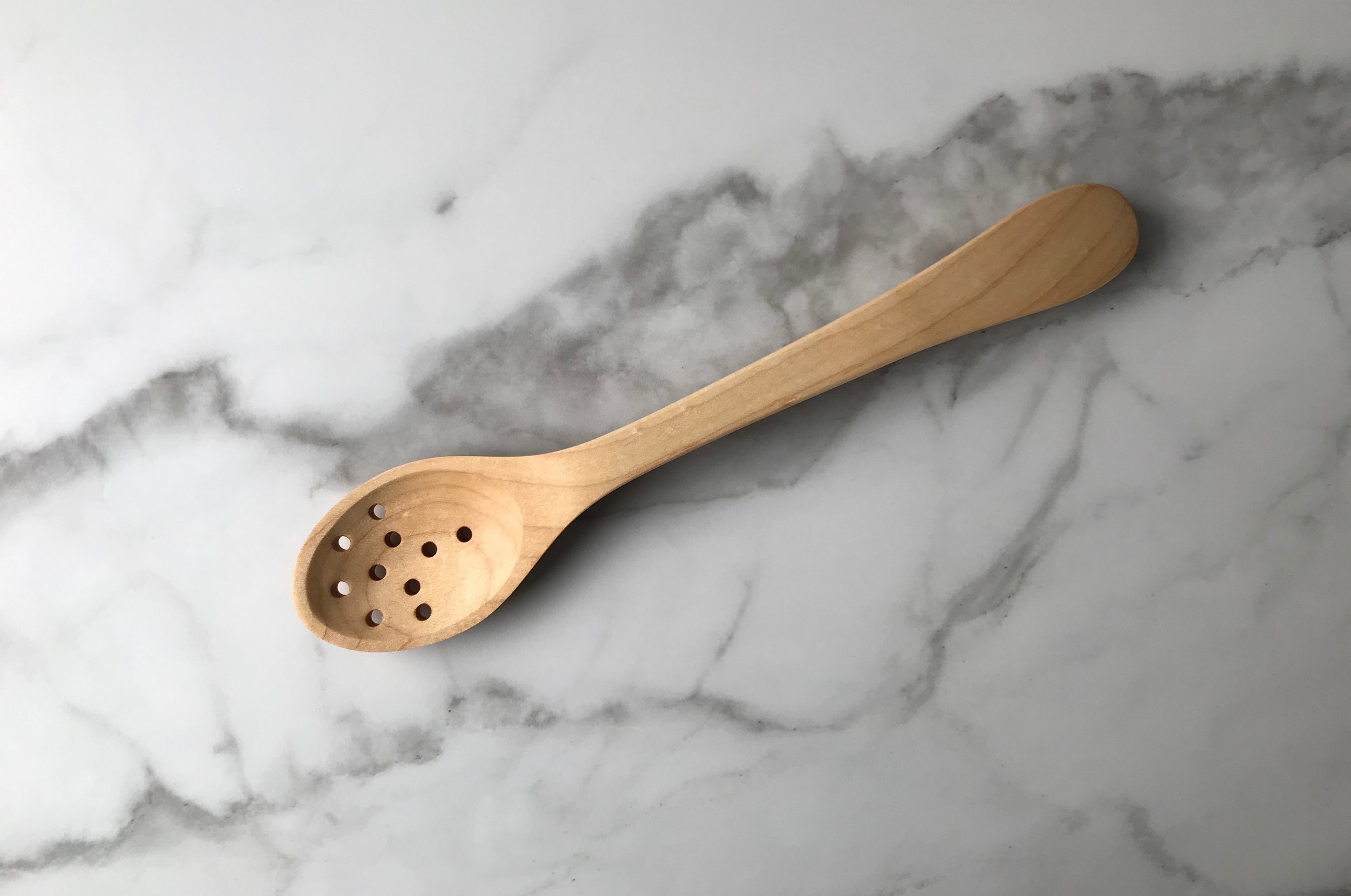 Maple colander spoon