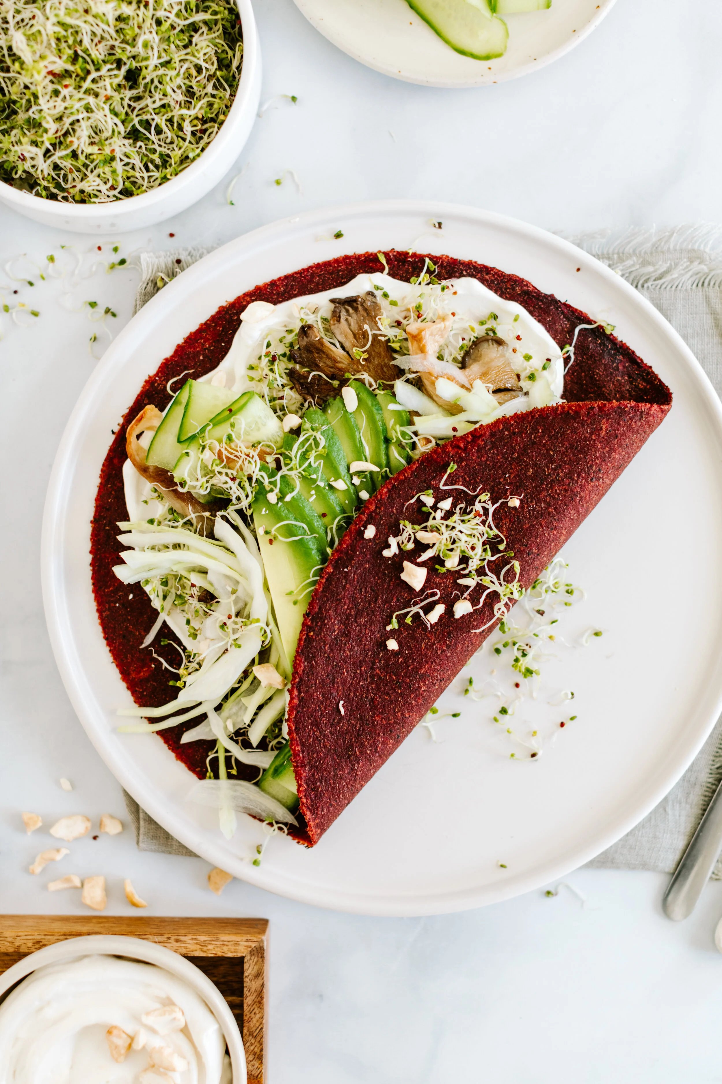 Vegane Glutenfreie Rote Beete Sprossen Pfannkuchen Beetgold Vollgemuse