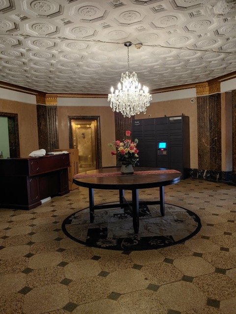 Lobby of the Once Elegant, Now Dilapidated Building 