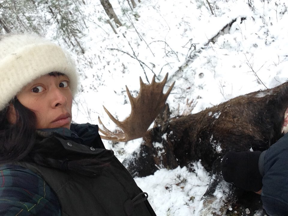 A few examples of interesting activities Janahlee engaged in while awaiting motherhood for the first time..🤰🏾

Joining along on a Siberian moose hunt, riding reindeer through some of the the most remote Taiga on earth, and riding along on the only 