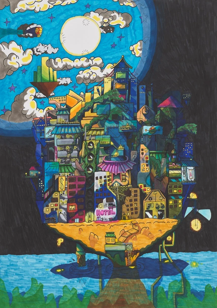 Slum Island, 종이에 마커, 530x430, 2026