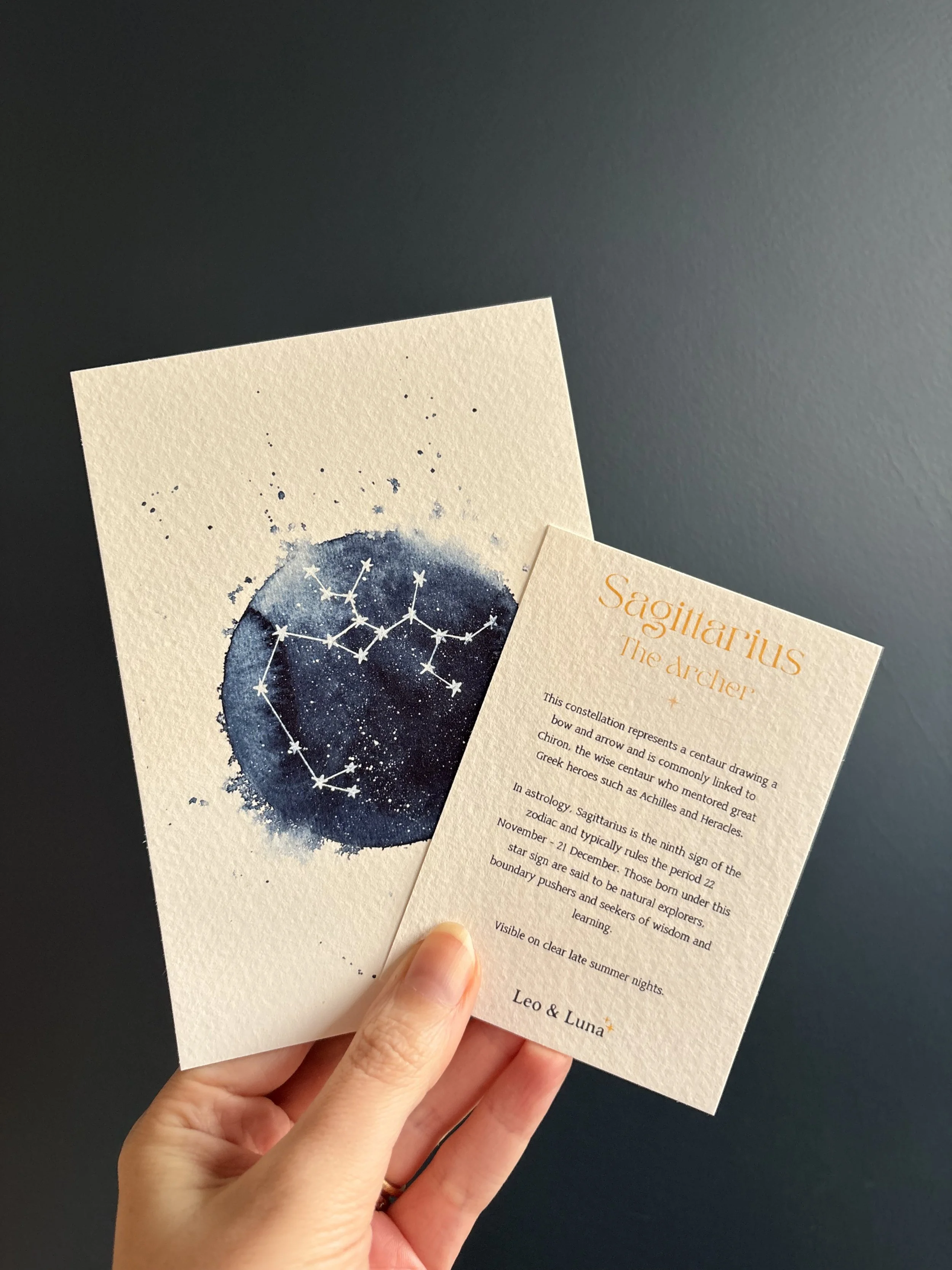 Sagittarius Zodiac A5 Pocket Constellation + History Note