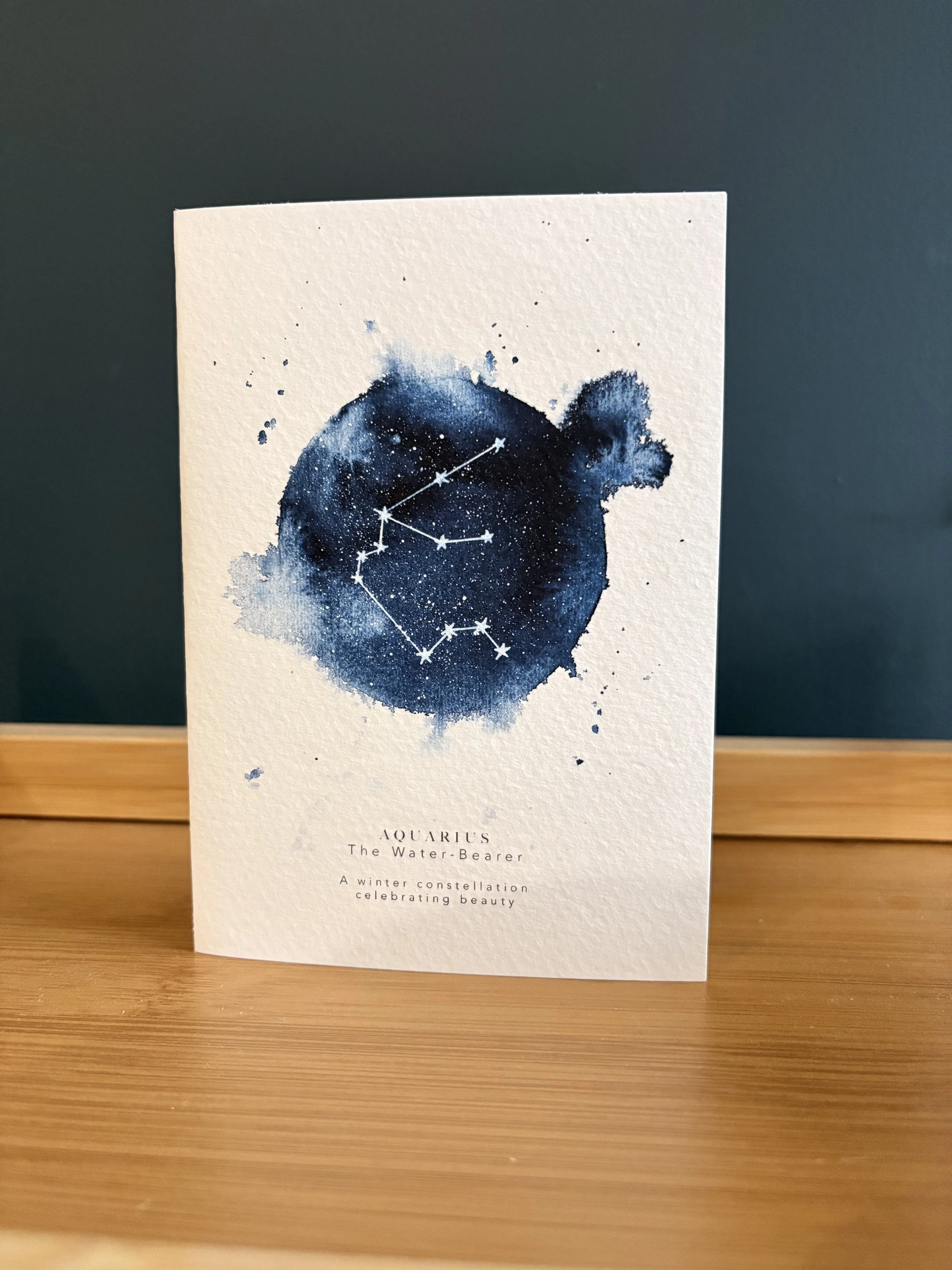 Aquarius | The Water-Bearer – A6 Keep & Frame Greeting Card (Zodiac Constellation Collection)