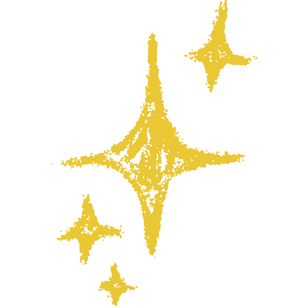 Four gold star-shaped designs with a distressed texture on a white background.