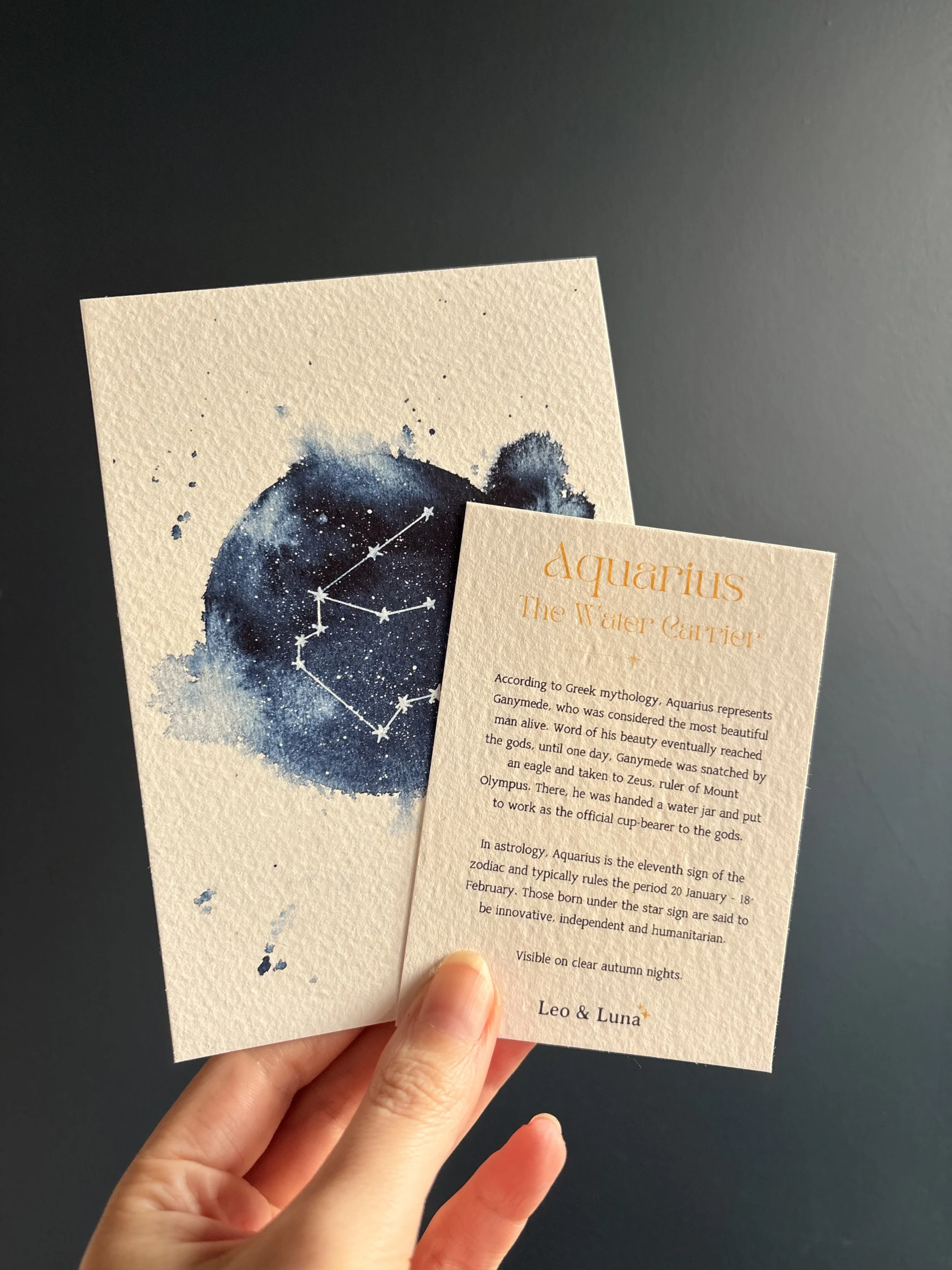 Aquarius Zodiac A5 Pocket Constellation + History Note